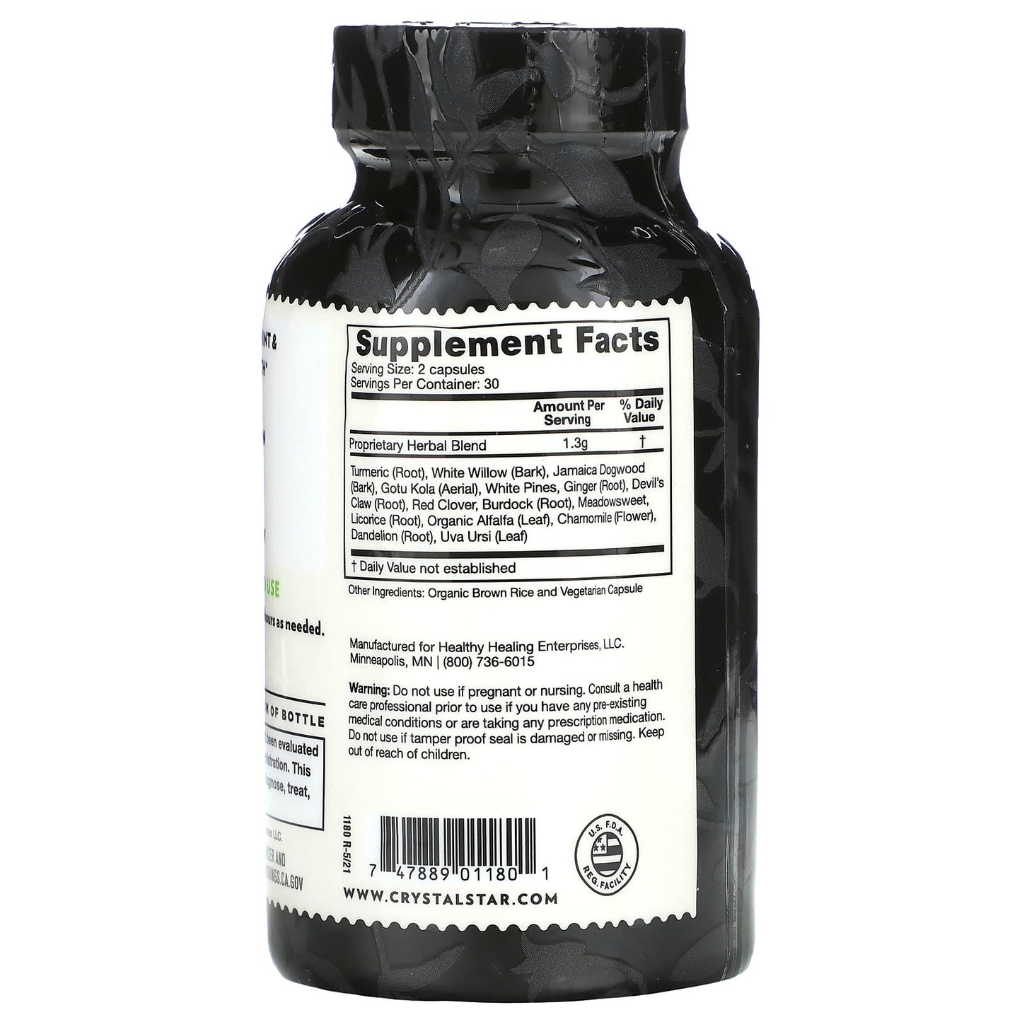 Turmeric & White Willow Inflammation Relief Capsules - 60 Vegetarian Capsules - Image 2
