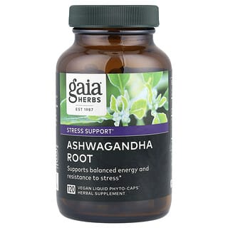 Gaia Herbs Ashwagandha Root Stress Support Supplement, 120 Vegan Capsules