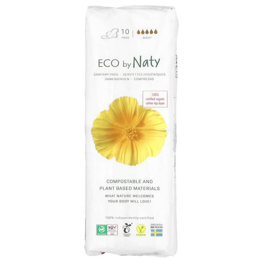 Naty, Sanitary Pads, Night, 10 Pads - Image 1