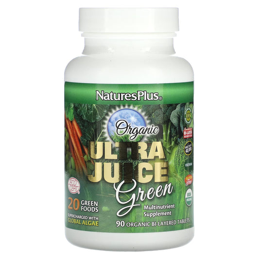 NaturesPlus, Organic Ultra Juice Green, 90 Organic Bi-Layered Tablets - Image 1