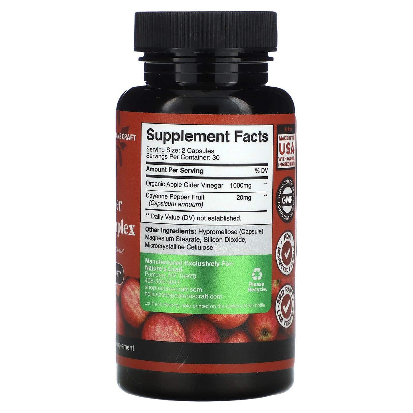 Nature's Craft, Apple Cider Vinegar Complex, 60 Capsules - Image 2