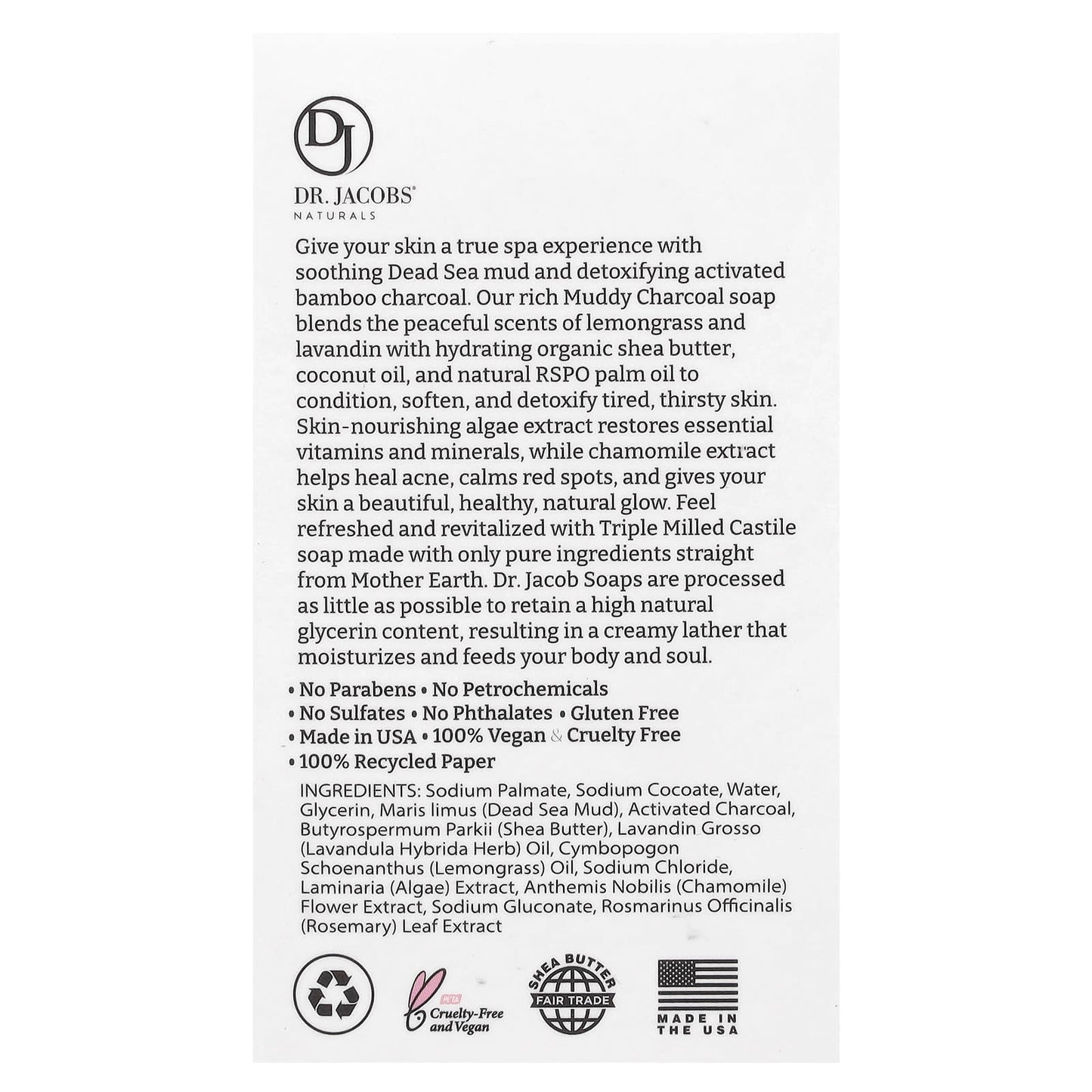 Nourishing Exfoliating Soap - Muddy Charcoal, Dead Sea Mud & Shea Butter - Image 2