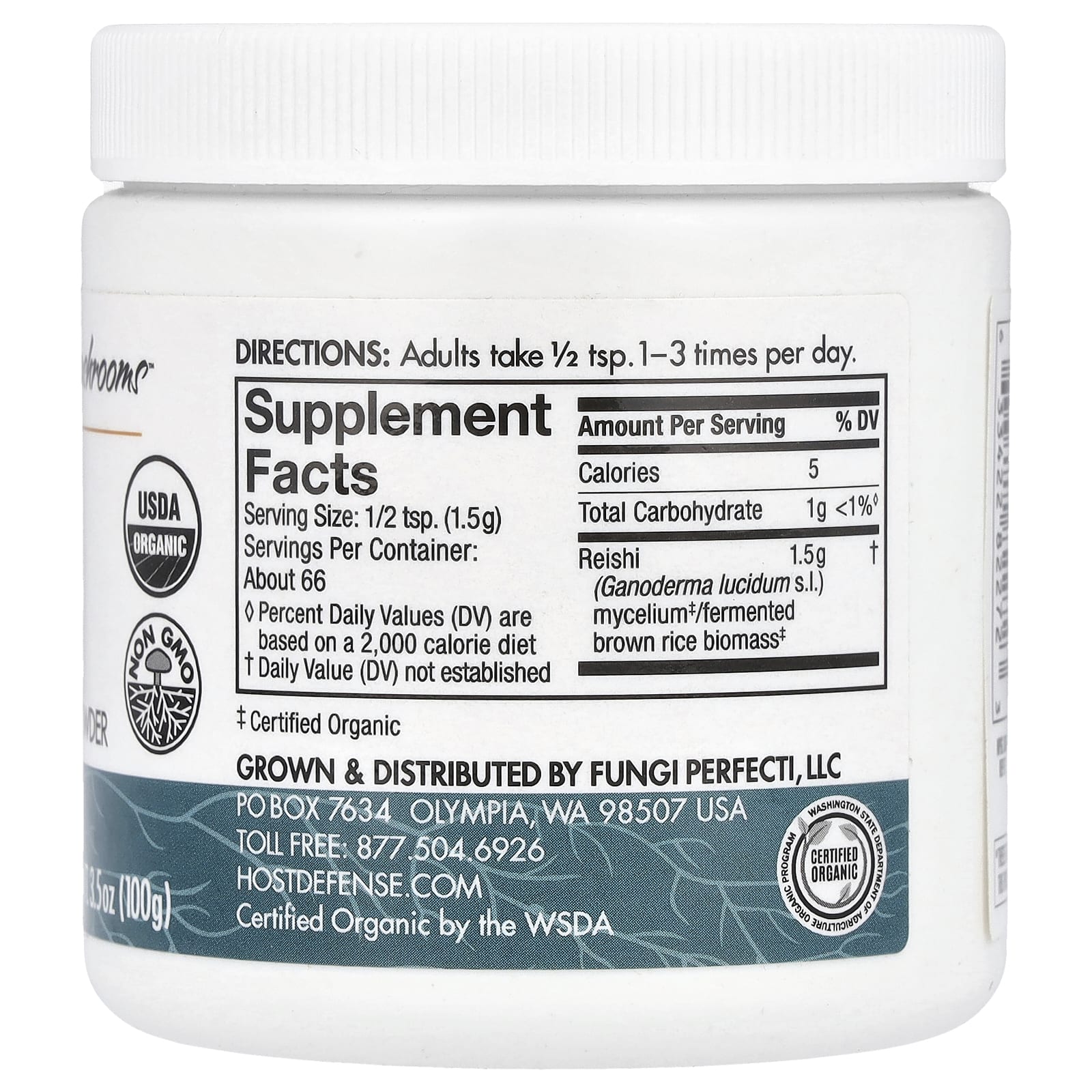 USDA Organic Reishi Mushroom Mycelium Powder for Whole-Body Wellness - Image 2