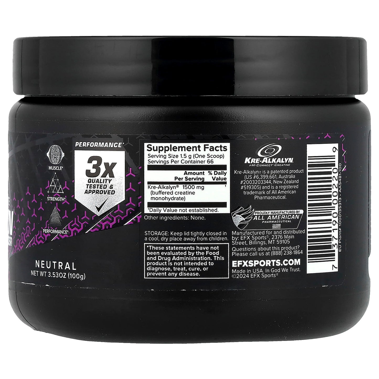 EFX Sports pH-Correct Creatine Monohydrate Powder for Muscle Strength & Performance - Image 2