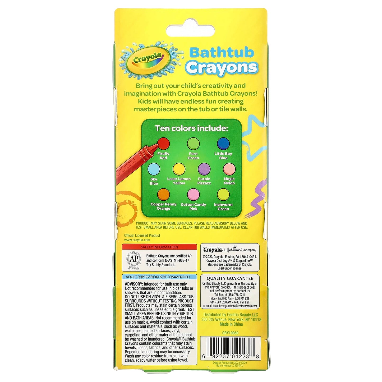 Crayola Bathtub Crayons for Kids, 10 Colors, Ages 3+ - Image 2
