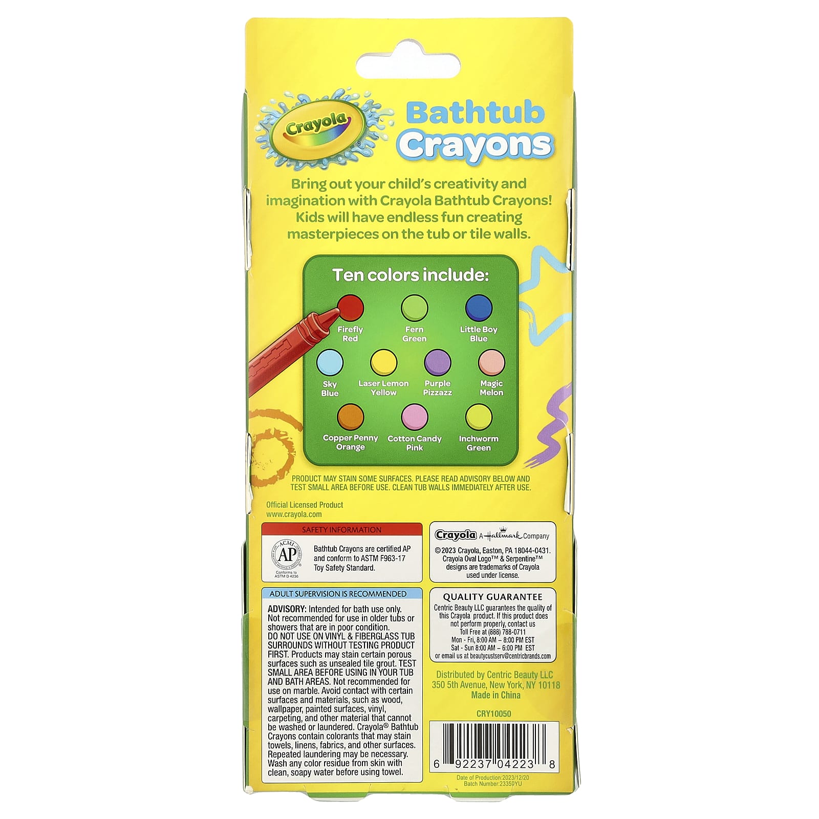 Crayola Bathtub Crayons for Kids, 10 Colors, Ages 3+ - Image 2