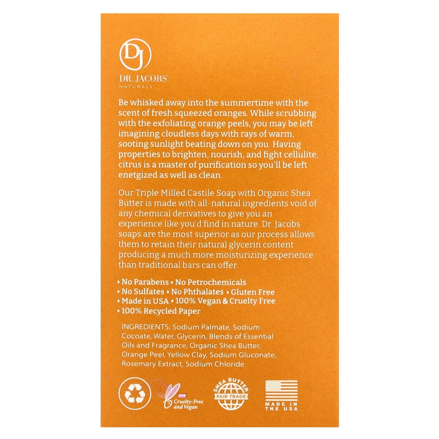 Nourish Your Skin with Natural Citrus Crush Soap, 5 oz, Gluten Free & Vegan - Image 2