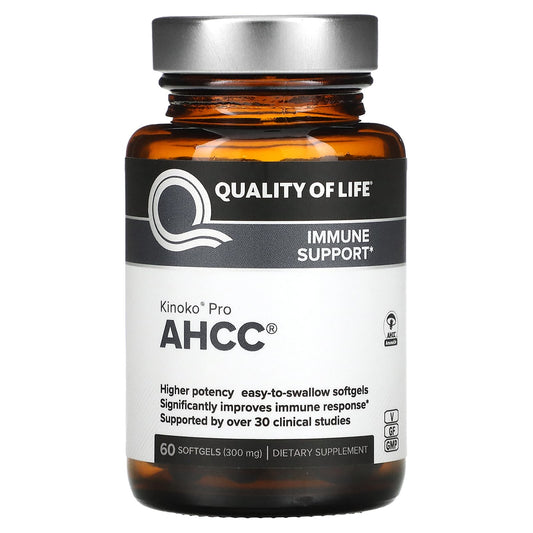 Quality of Life, Kinoko Pro AHCC, 300 mg, 60 Softgels - Image 1
