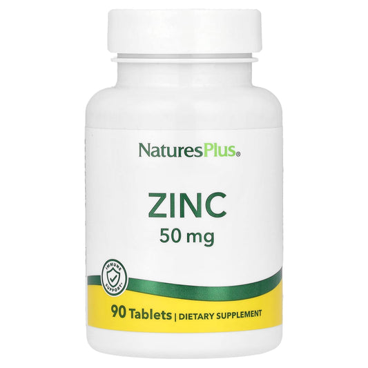 NaturesPlus, Zinc, 50 mg, 90 Tablets - Image 1
