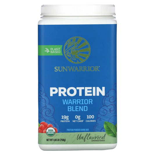 Sunwarrior, Warrior Blend, Protein, Unflavored, 1.65 lbs (750 g) - Image 1