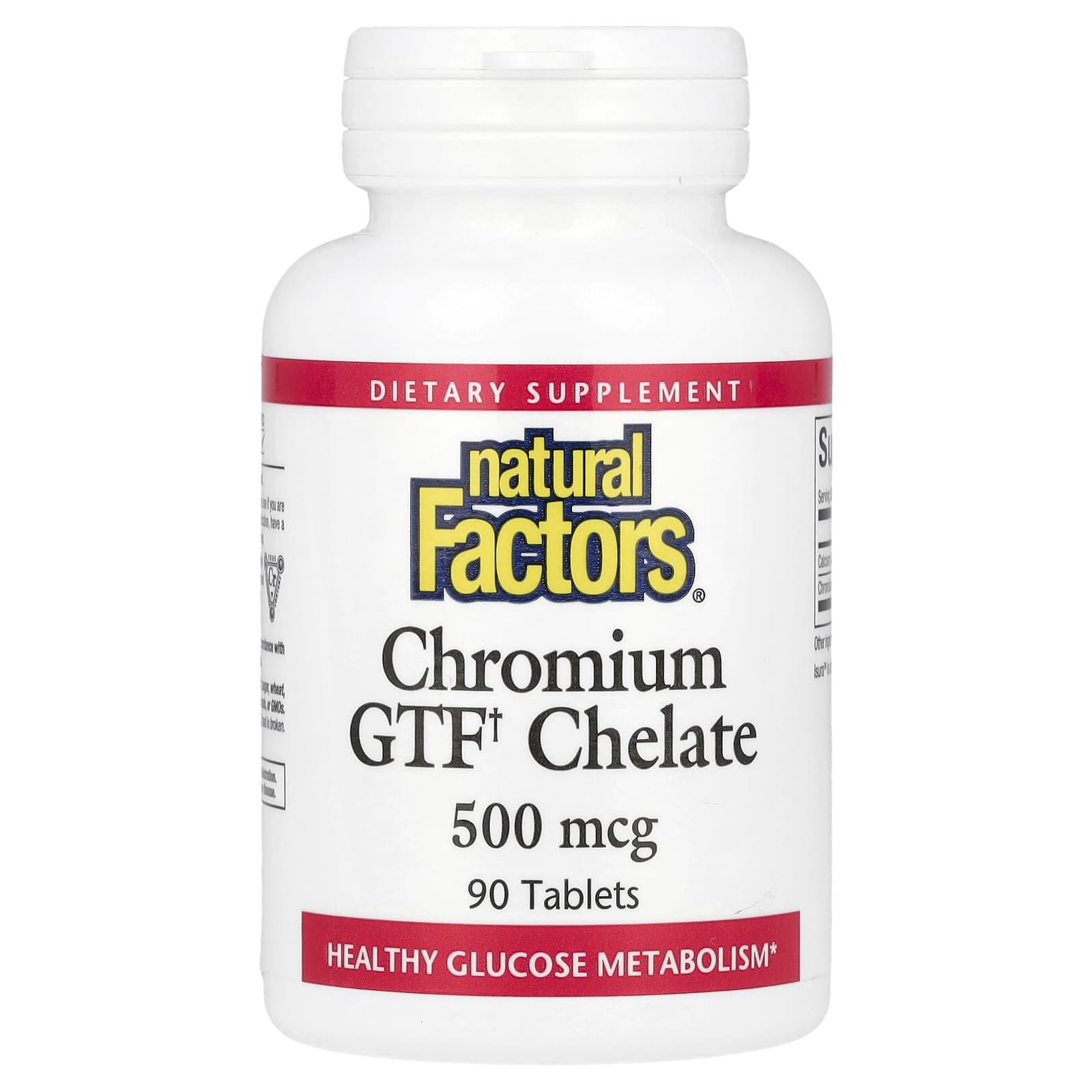 Natural Factors, Chromium GTF Chelate, 500 mcg, 90 Tablets - Image 1
