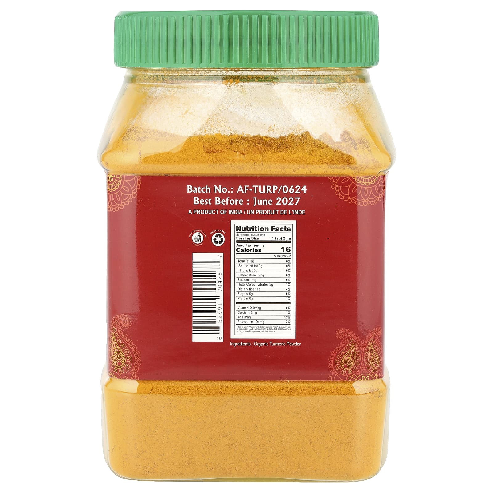 USDA Organic Turmeric Powder 1 lb by Jiva Organics - Image 2