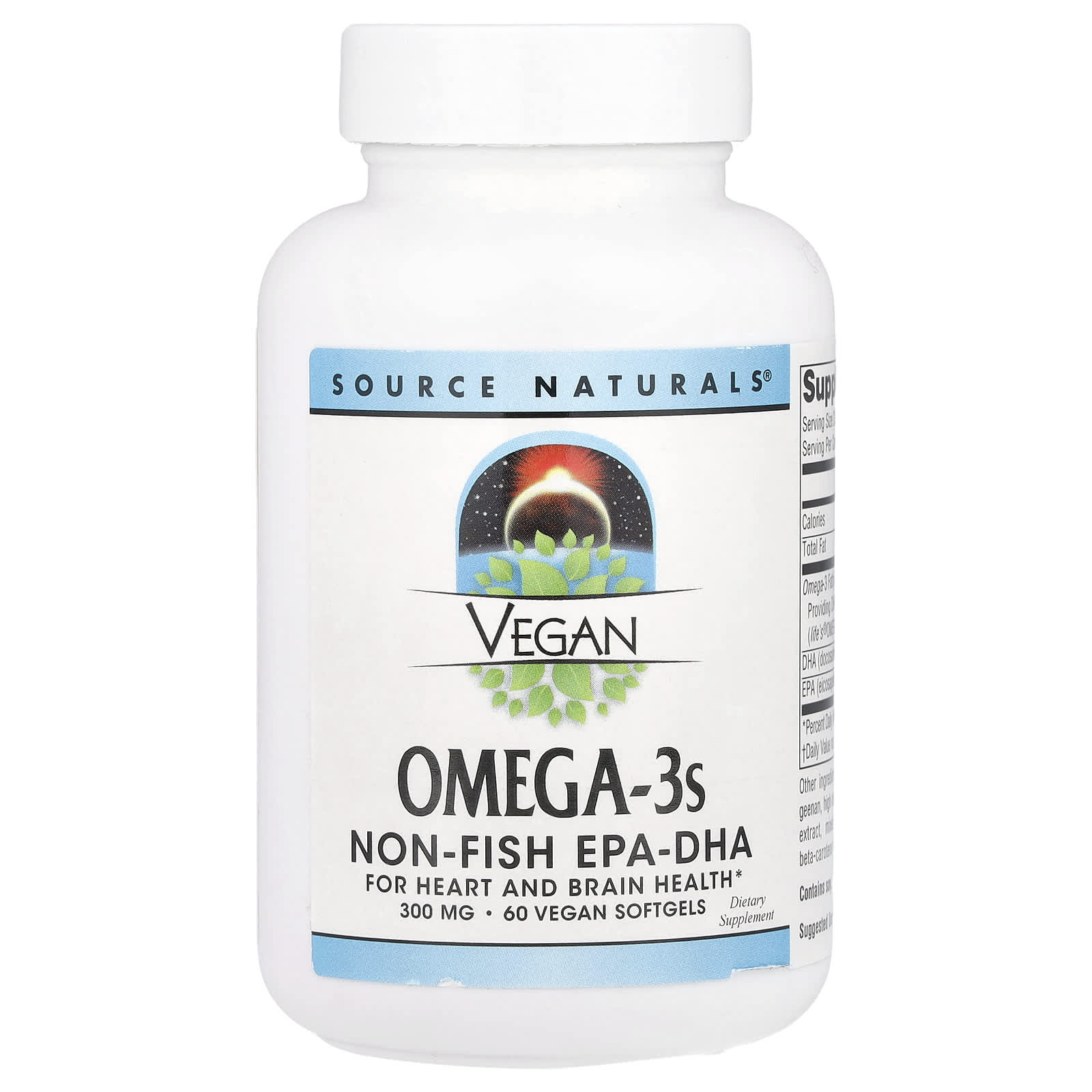 Source Naturals, Vegan Omega-3s, Non-Fish EPA-DHA, 300 mg, 60 Vegan Softgels - Image 1