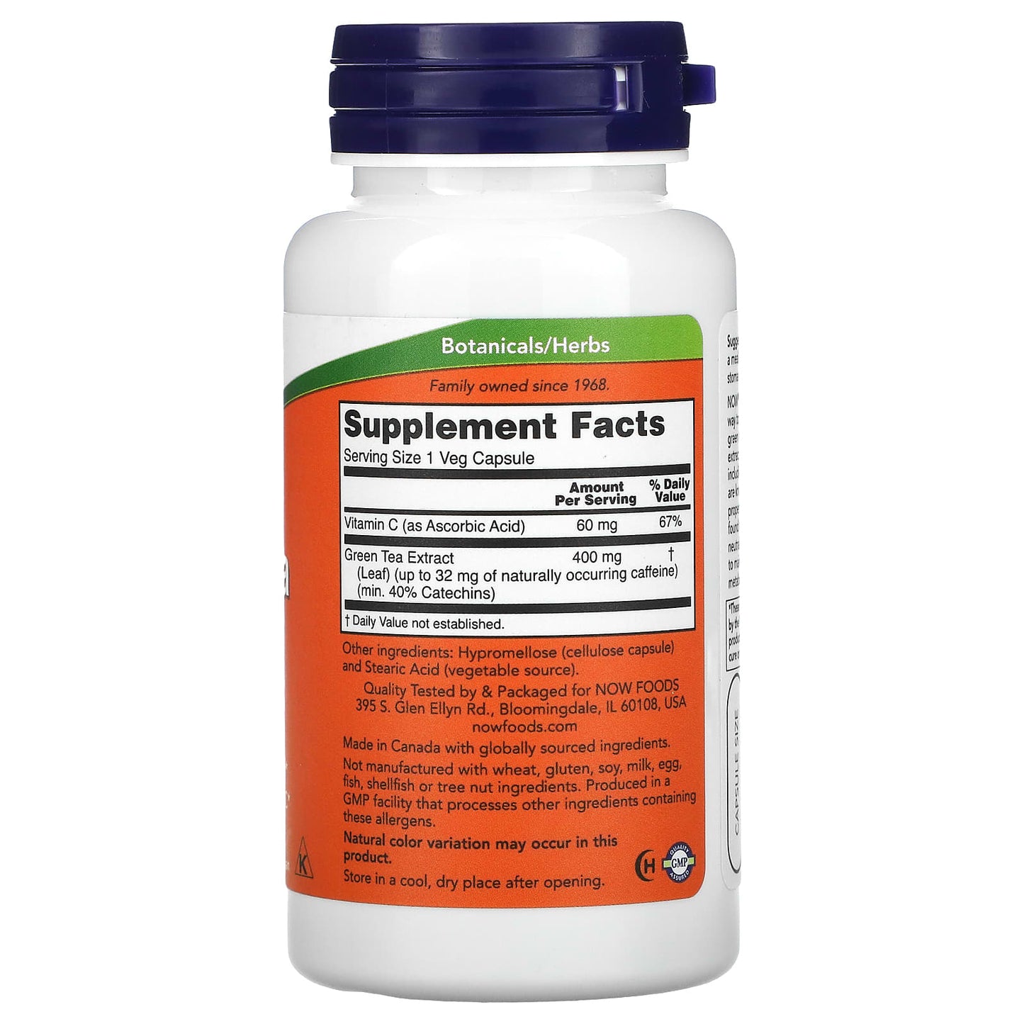 NOW Foods, Green Tea Extract, 400 mg, 100 Veg Capsules - Image 2