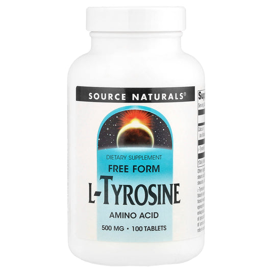 Source Naturals, L-Tyrosine, 500 mg, 100 Tablets - Image 1
