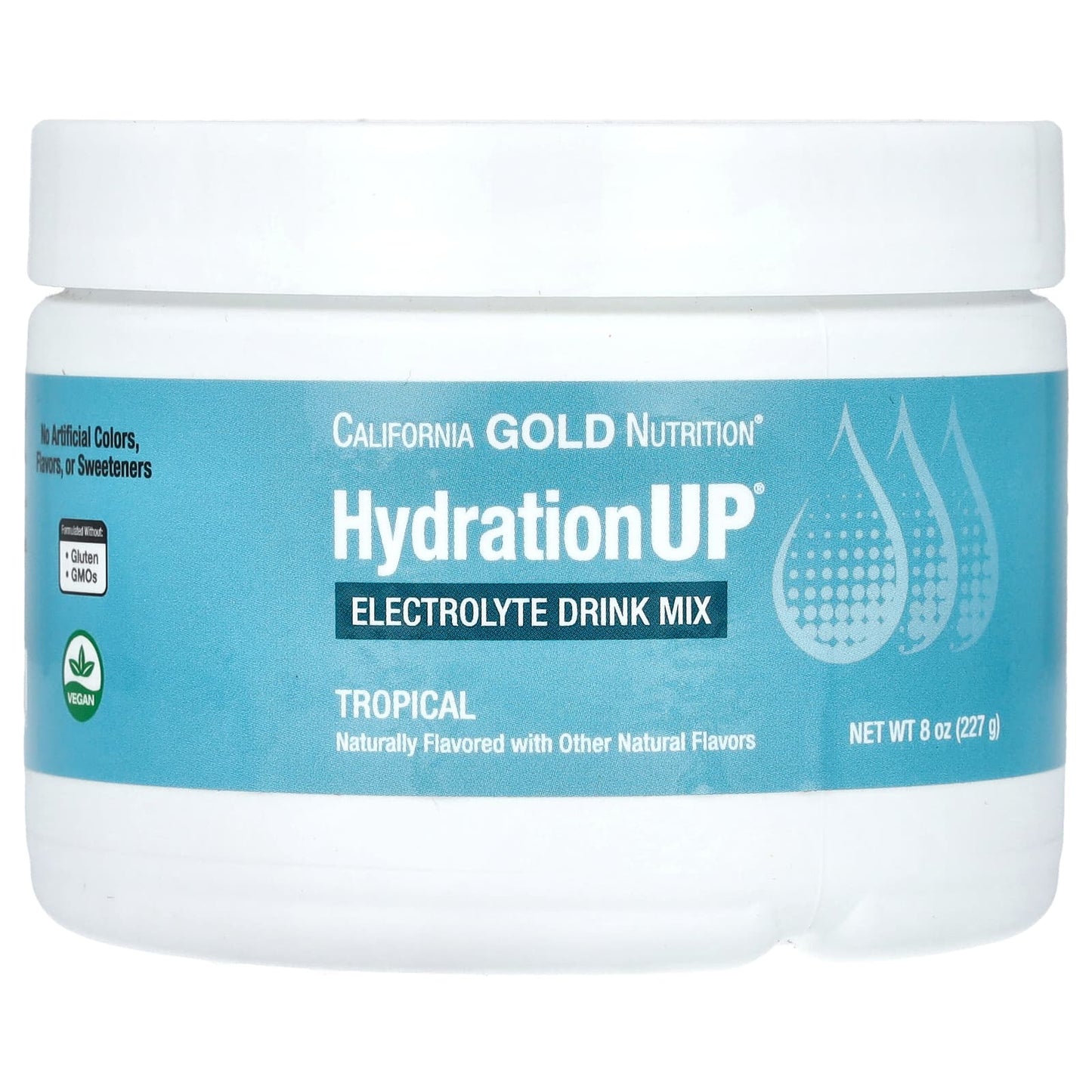 California Gold Nutrition HydrationUP Electrolyte Mix, Tropical Flavor, 8 oz - Image 1