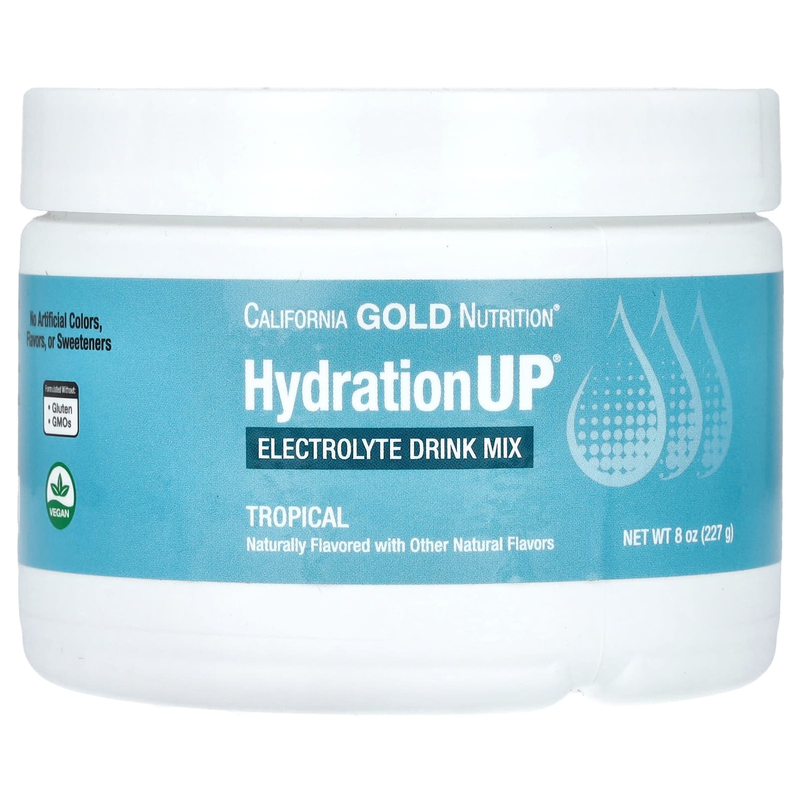 California Gold Nutrition HydrationUP Electrolyte Mix, Tropical Flavor, 8 oz - Image 1