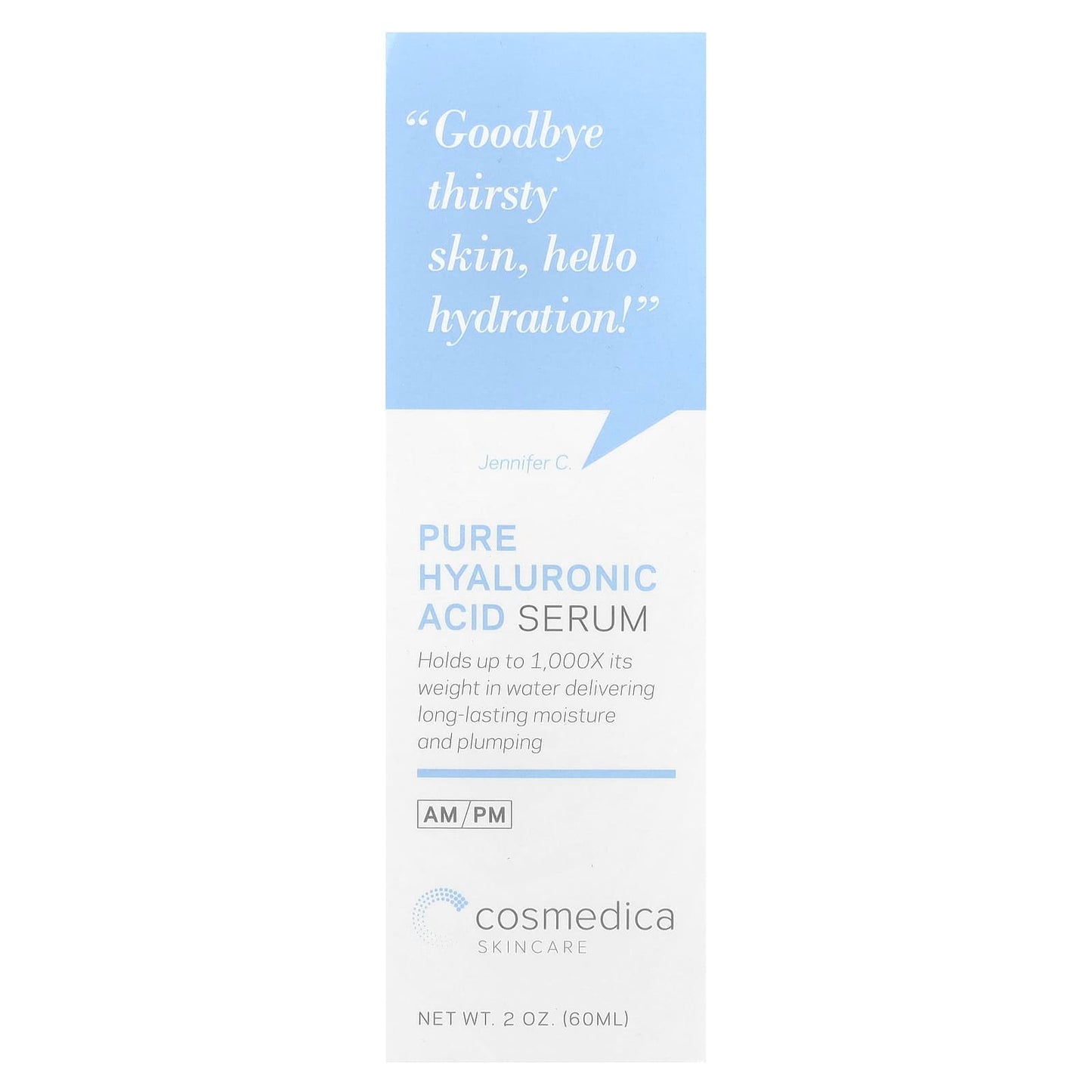 Cosmedica Hyaluronic Acid Serum, 1000X Hydration & Plumping, 2 oz - Image 2