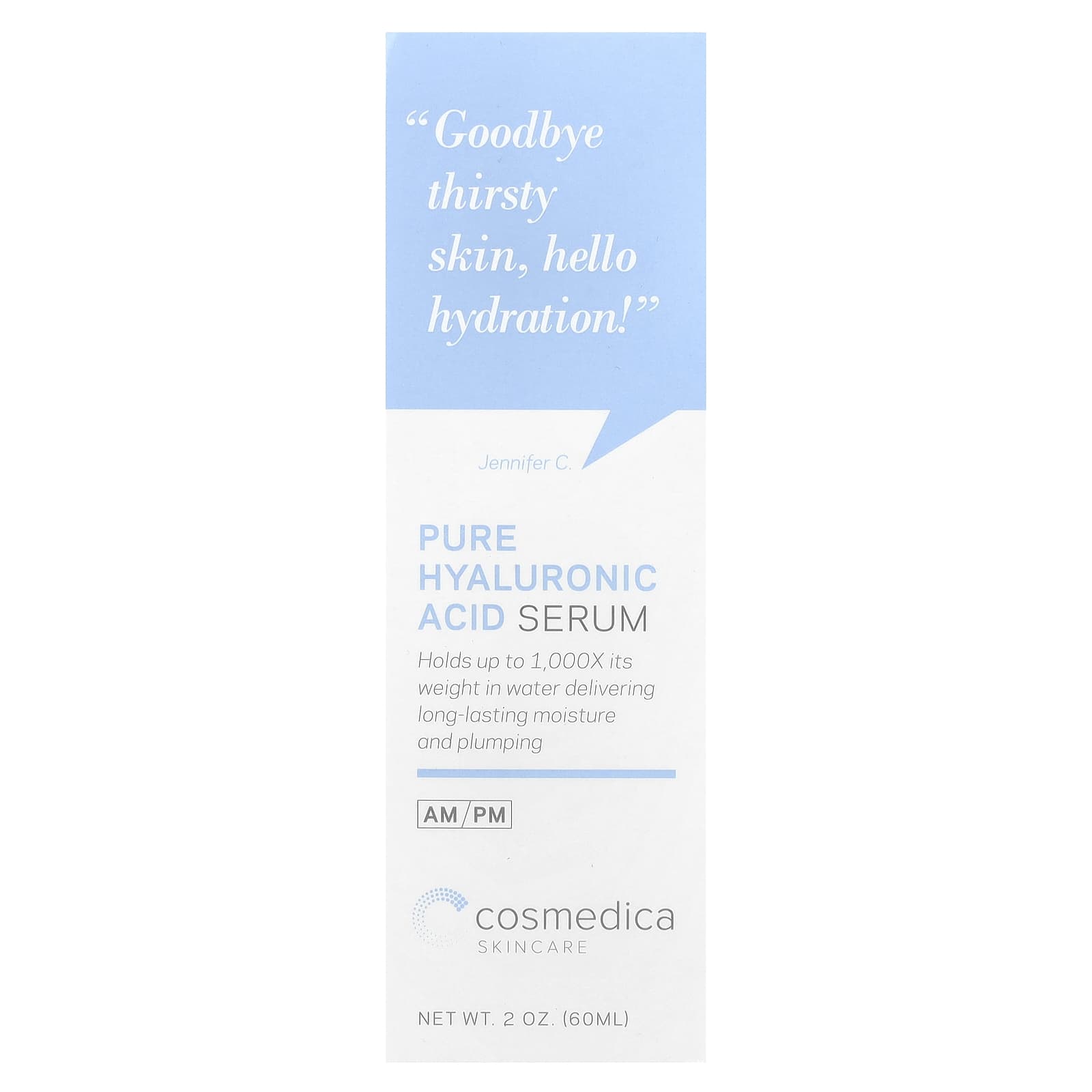 Cosmedica Hyaluronic Acid Serum, 1000X Hydration & Plumping, 2 oz - Image 2