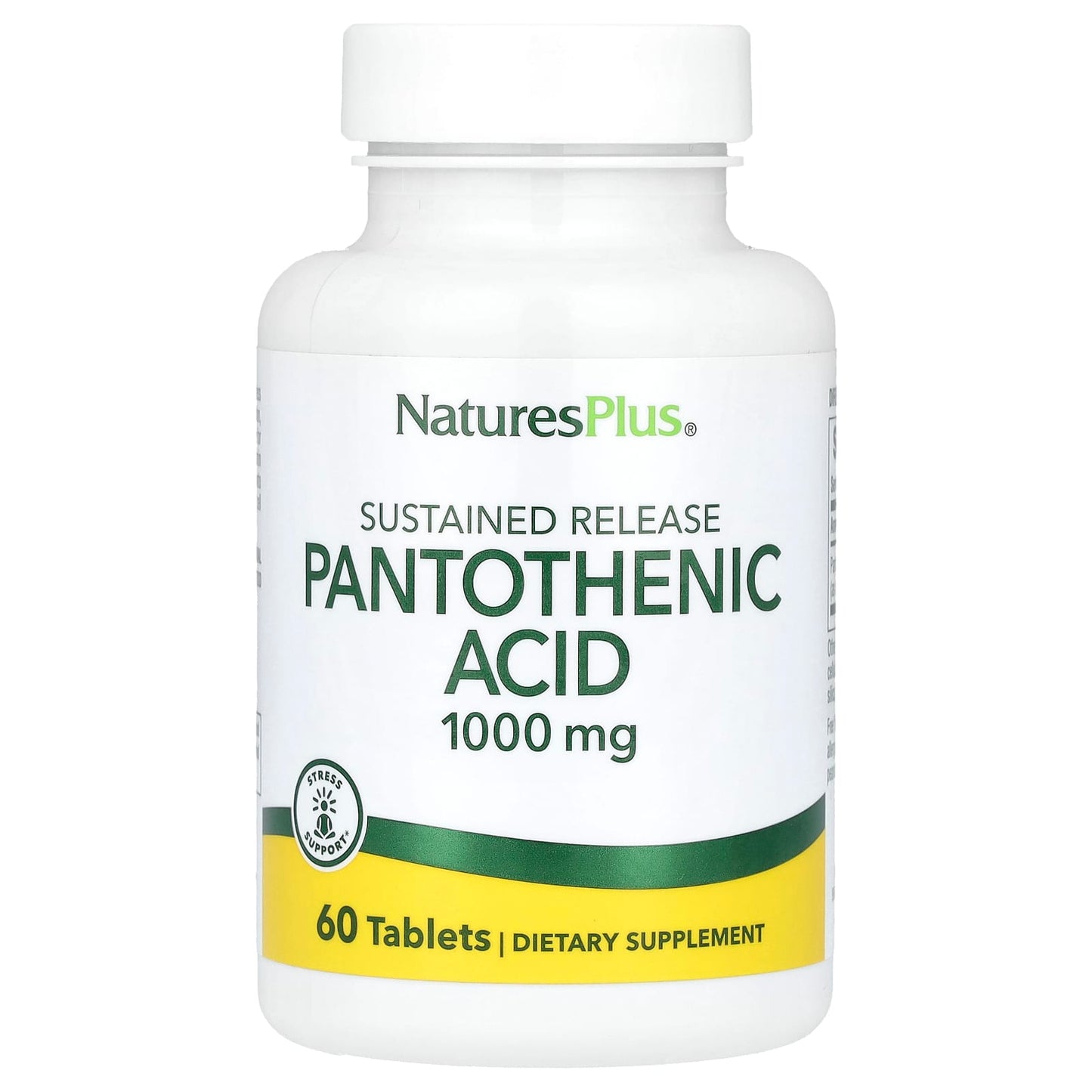 NaturesPlus, Pantothenic Acid, 1,000 mg, 60 Tablets - Image 1