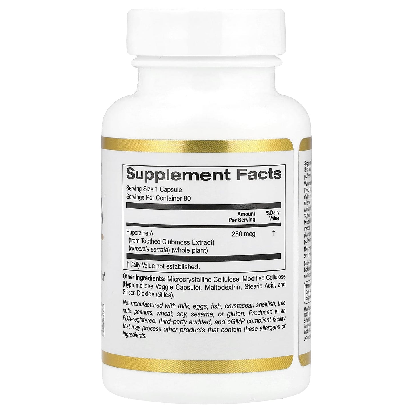 California Gold Nutrition Huperzine A 250mcg 90 Veggie Capsules - Image 2