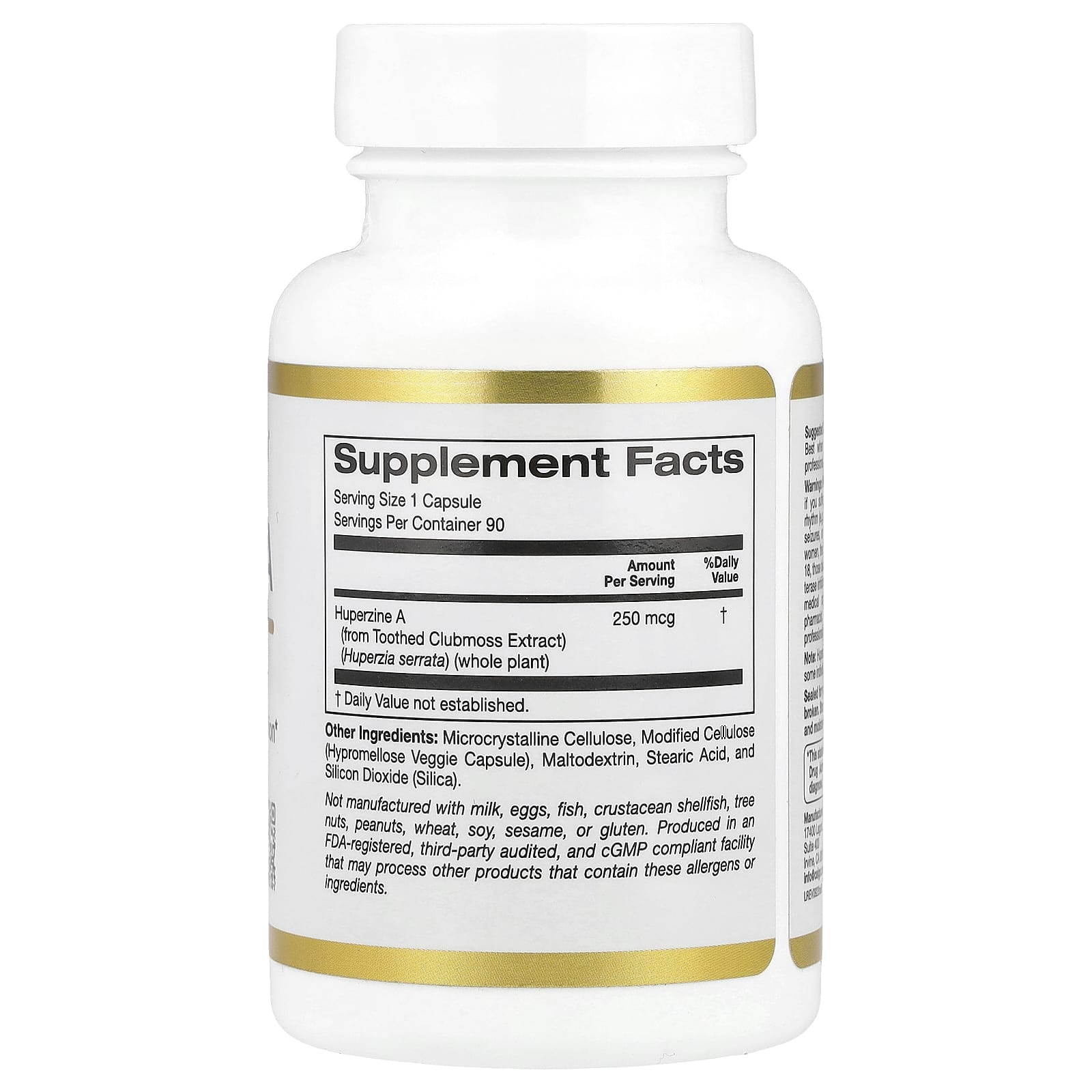 California Gold Nutrition Huperzine A 250mcg 90 Veggie Capsules - Image 2