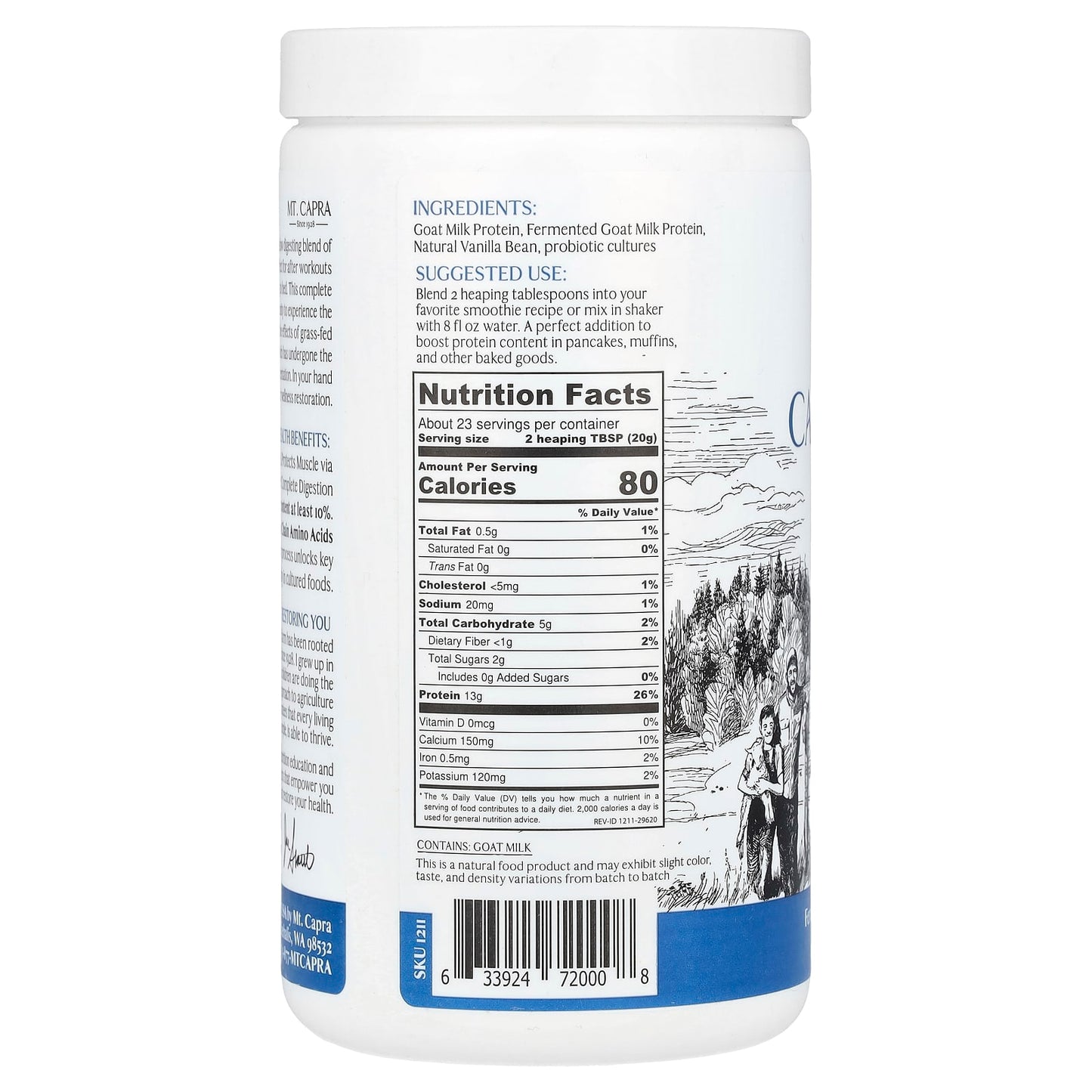 Mt. Capra, Caprotein®, Vanilla Bean, 16 oz (453 g) - Image 2