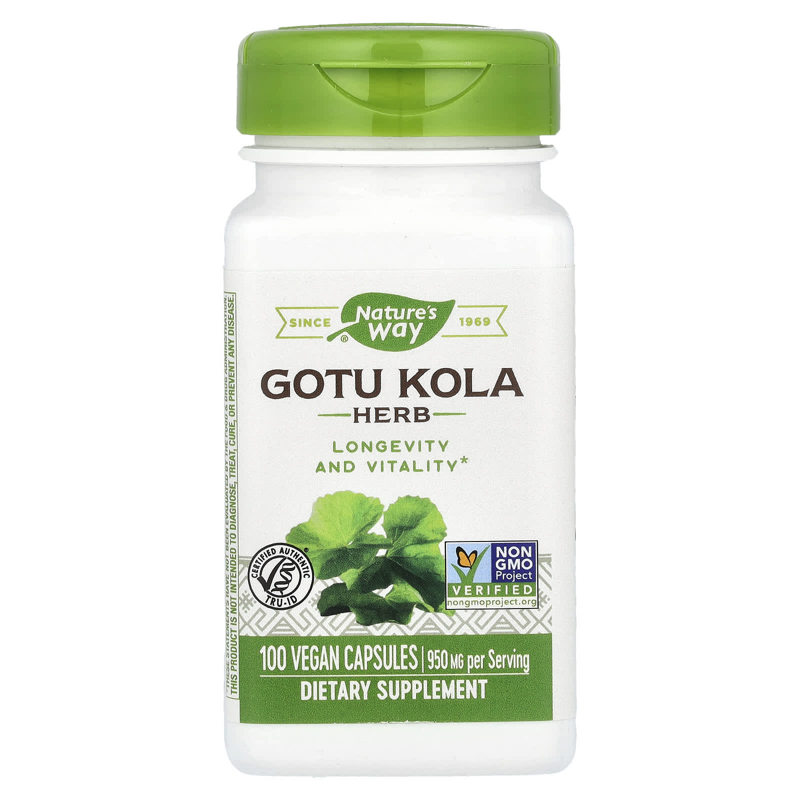 Nature's Way, Gotu Kola Herb, 100 Vegan Capsules (475 mg per Capsule) - Image 1