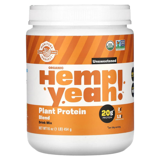 Manitoba Harvest, Organic Hemp Yeah!, Plant Protein Blend, Unsweetened, 1 lb (454 g) - Image 1