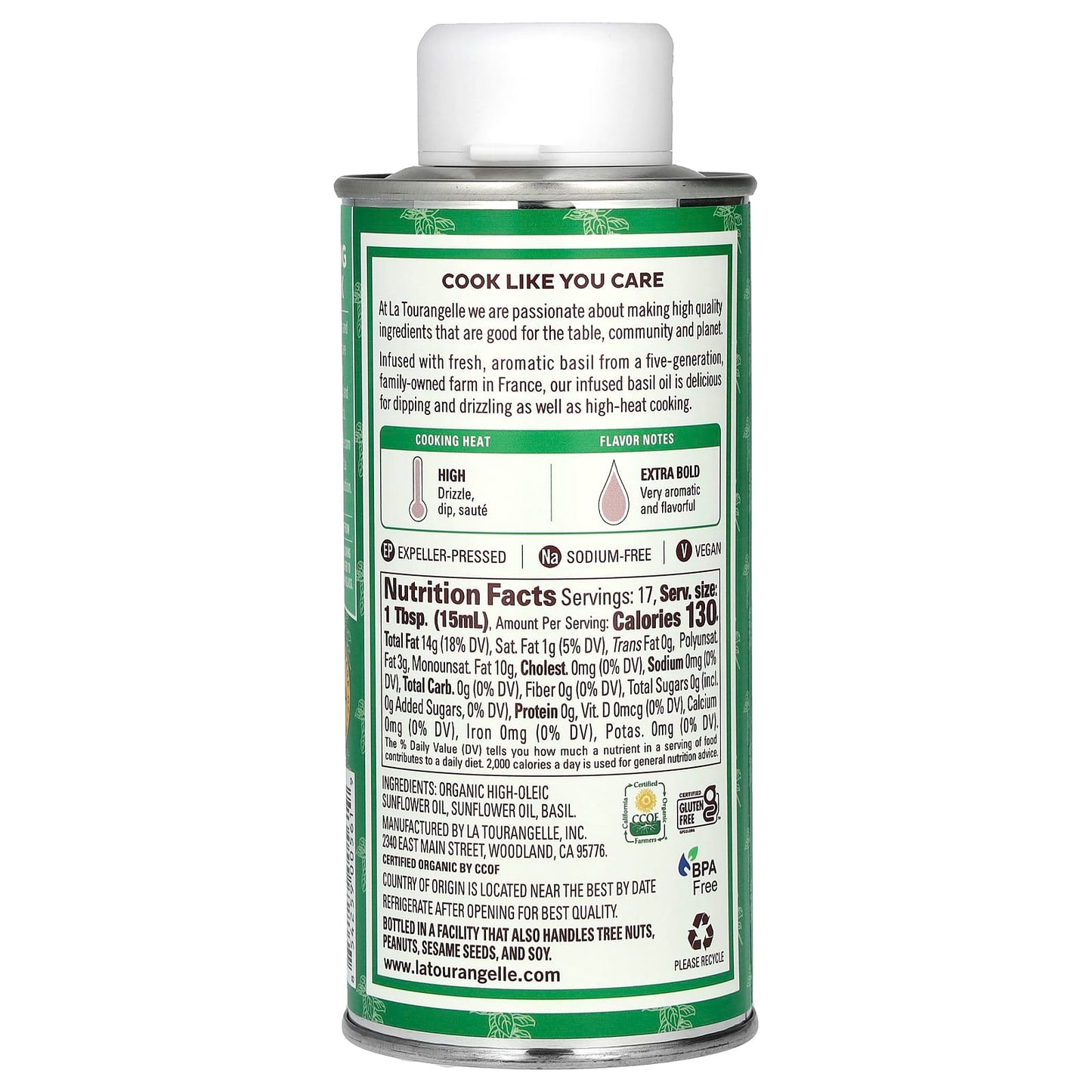 La Tourangelle, Infused Basil Oil, 8.45 fl oz (250 ml) - Image 2