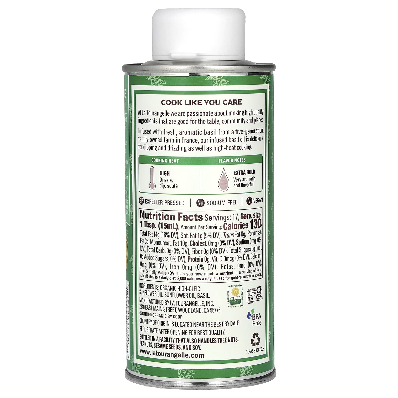 La Tourangelle, Infused Basil Oil, 8.45 fl oz (250 ml) - Image 2