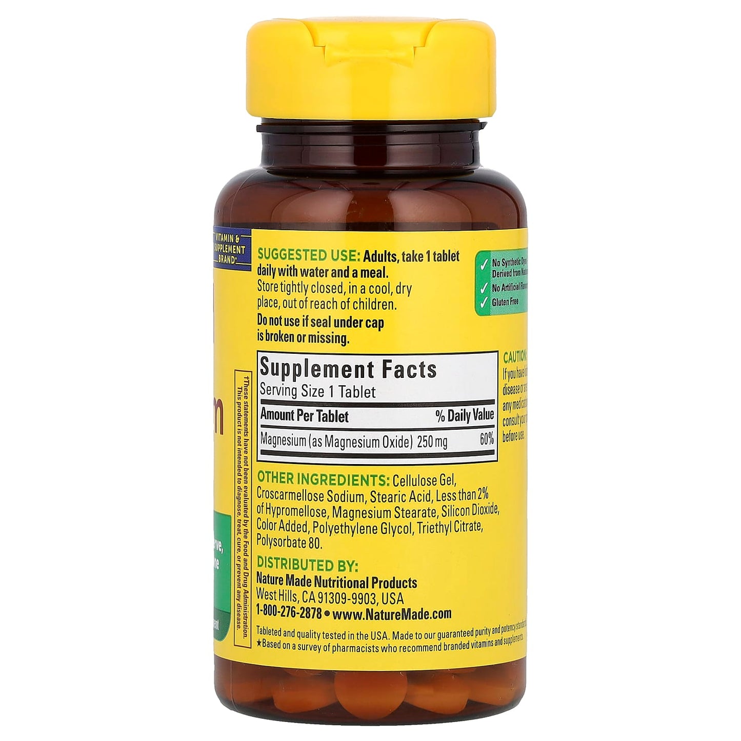 Nature Made, Magnesium, 250 mg, 100 Tablets - Image 2