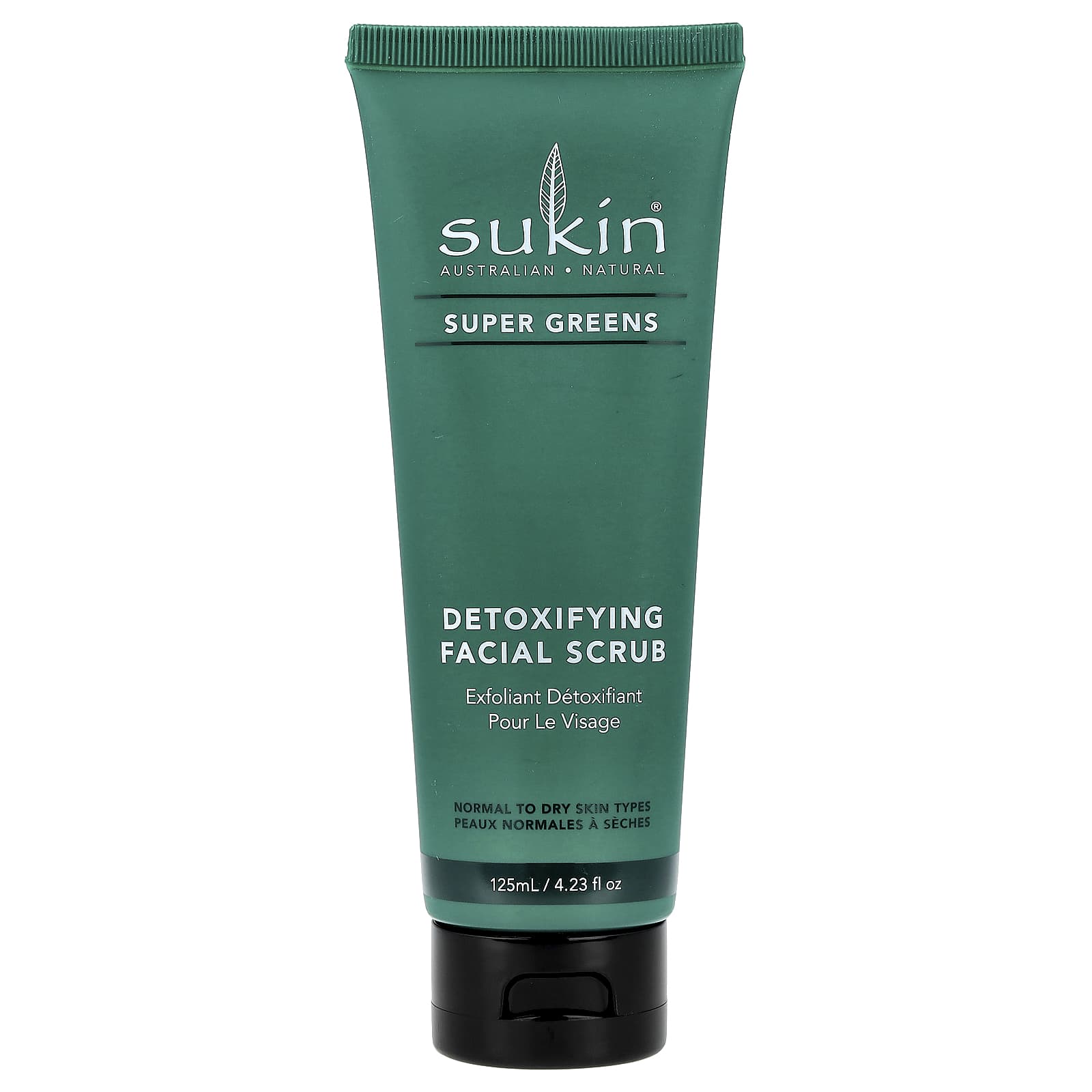 Sukin, Super Greens, Detoxifying Facial Scrub, Normal To Dry Skin Types , 4.23 fl oz (125 ml) - Image 1