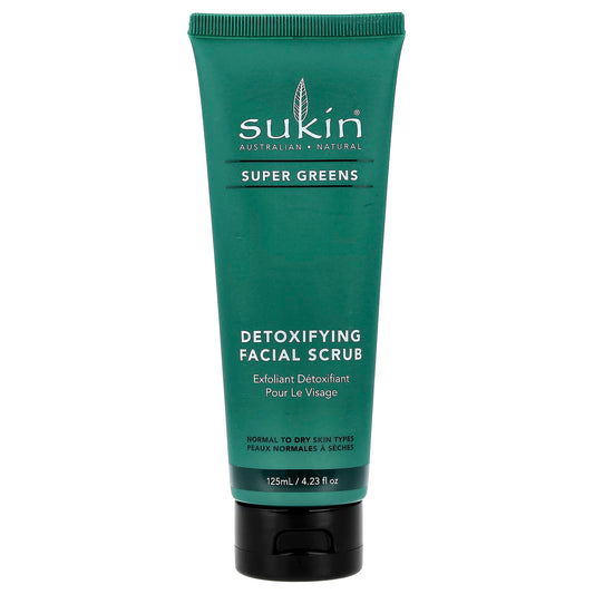 Sukin, Super Greens, Detoxifying Facial Scrub, Normal To Dry Skin Types , 4.23 fl oz (125 ml) - Image 1