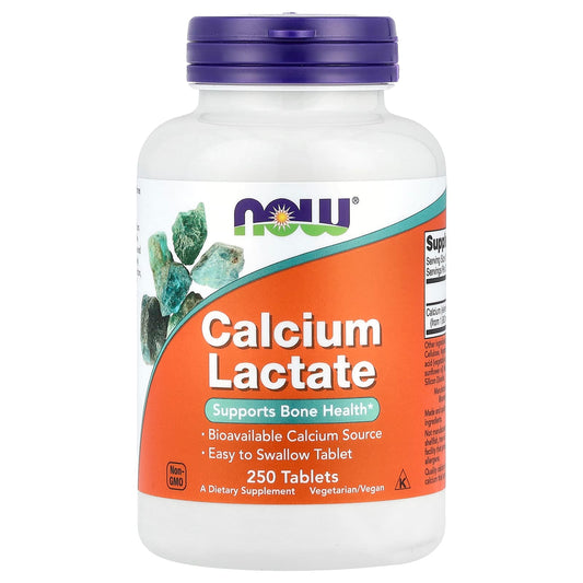 NOW Foods, Calcium Lactate, 250 Tablets (85 mg per Tablet) - Image 1