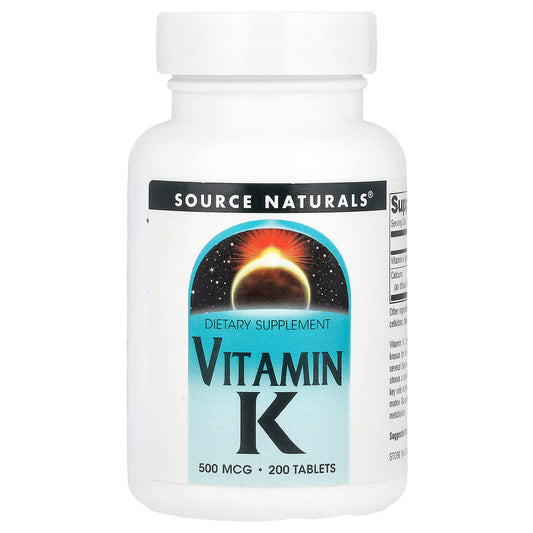 Source Naturals, Vitamin K, 500 mcg, 200 Tablets - Image 1