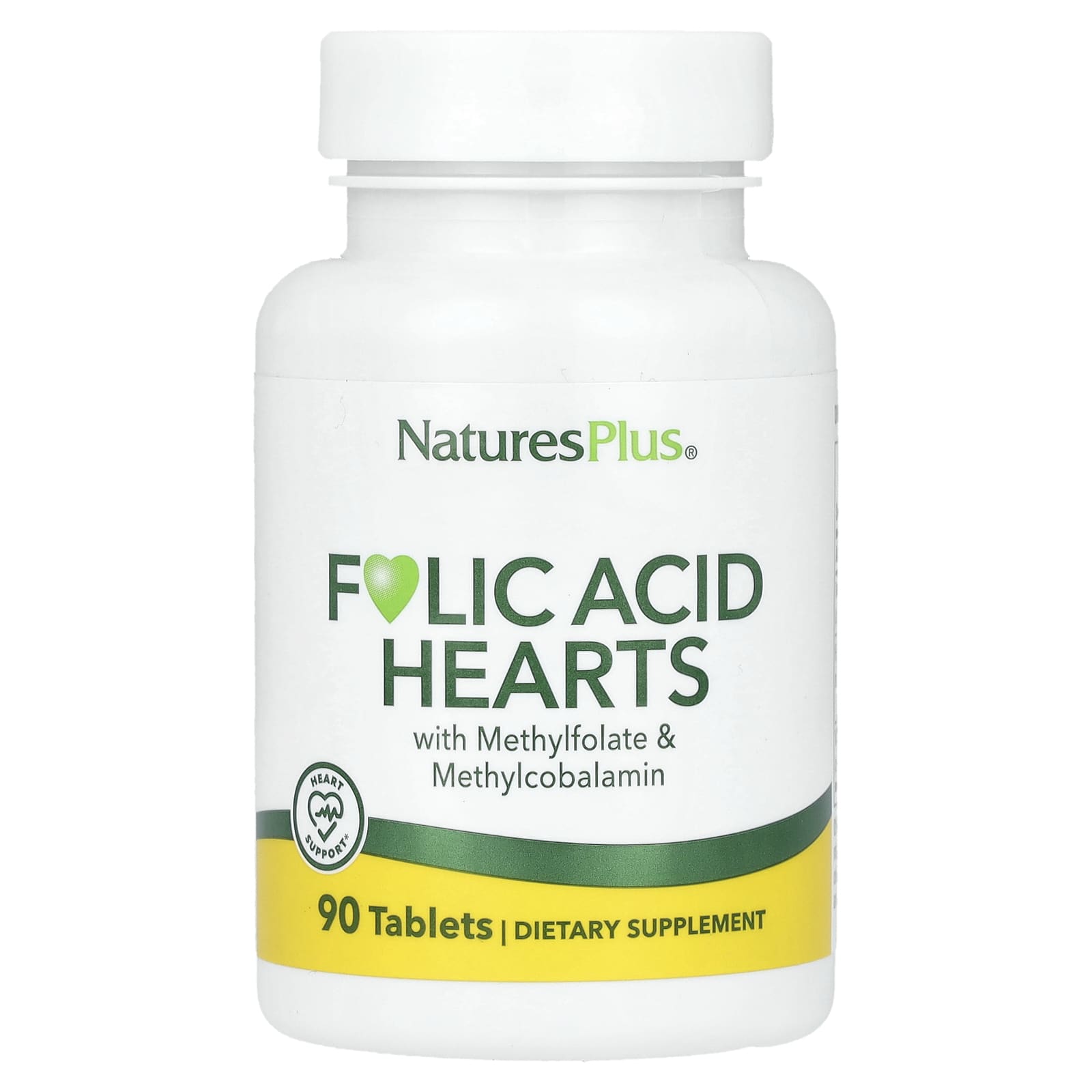 NaturesPlus, Folic Acid Hearts, 90 Tablets