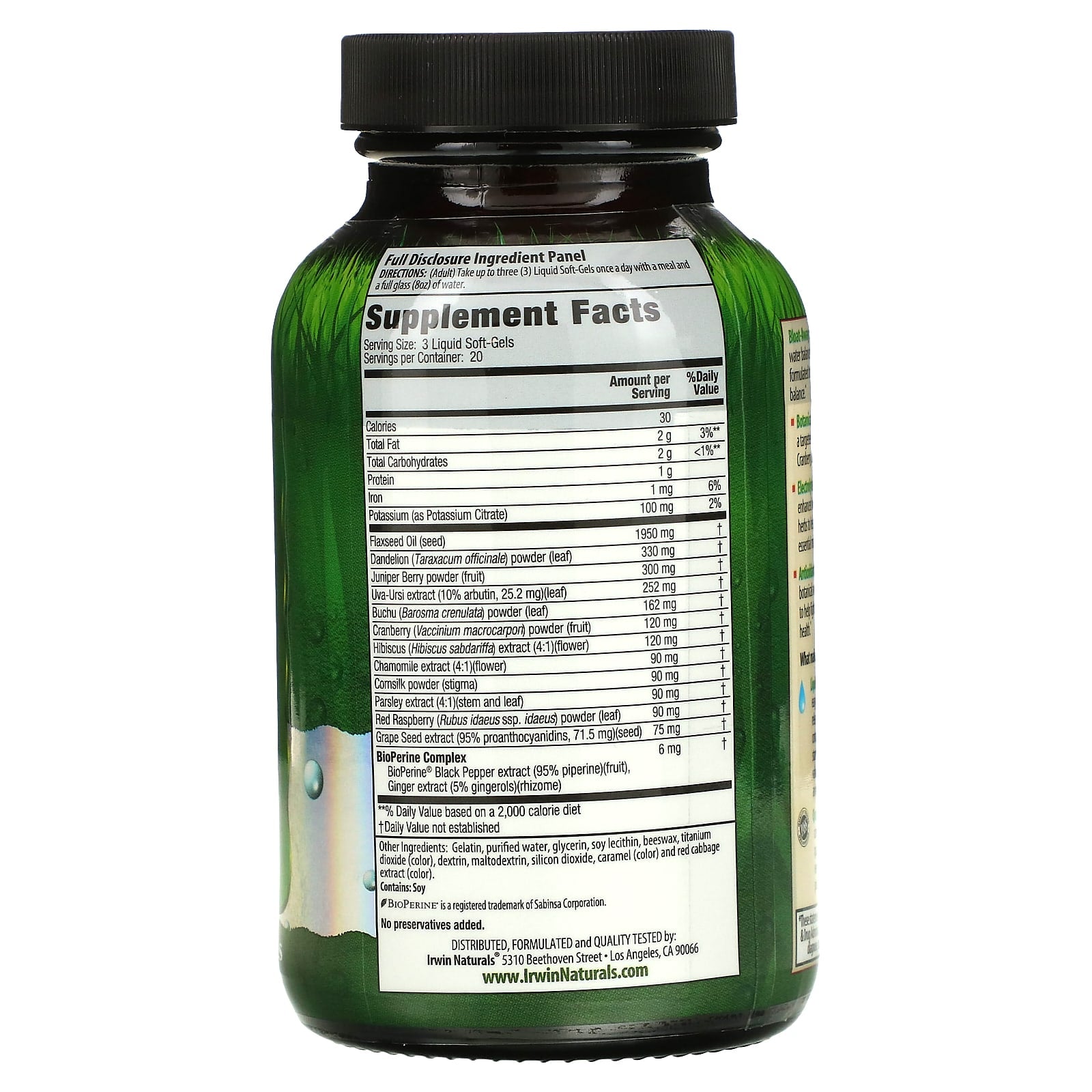 Irwin Naturals Bloat-Away Liquid Soft-Gels for Water Balance Support - Image 2