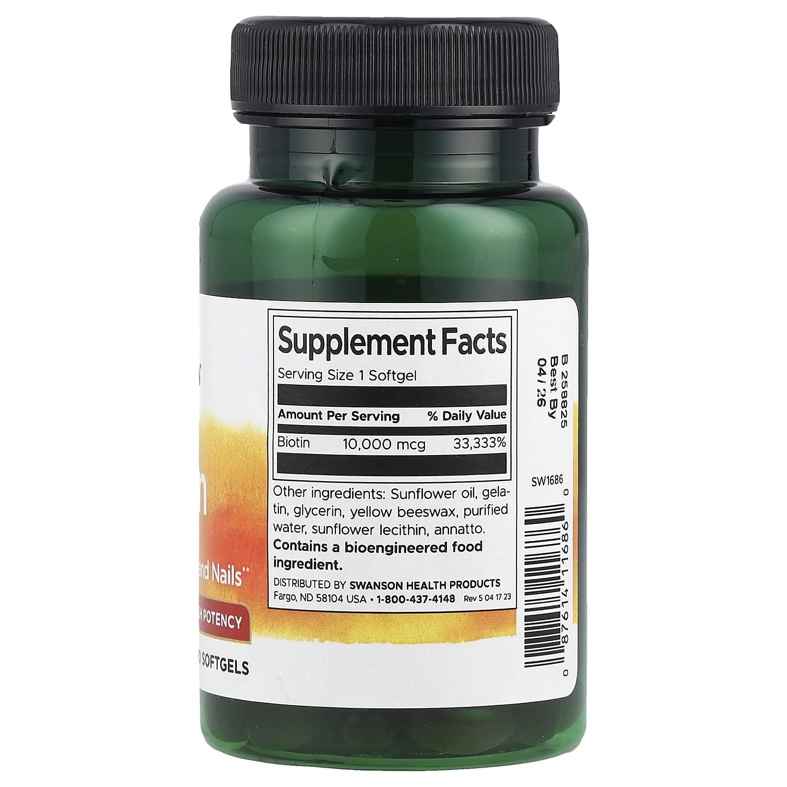 Swanson, Biotin, 10,000 mcg, 60 Softgels - Image 2