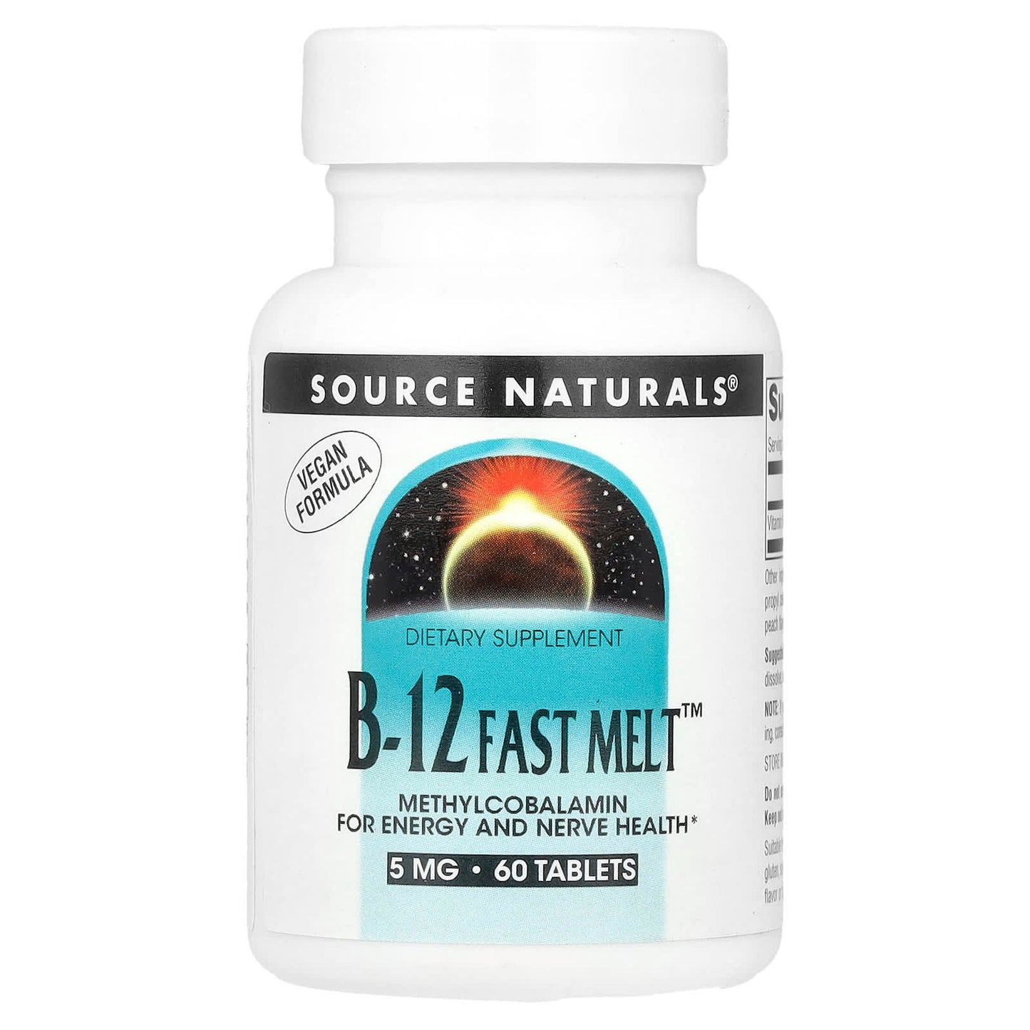 Source Naturals, B-12 Fast Melt™, 5 mg, 60 Tablets - Image 1