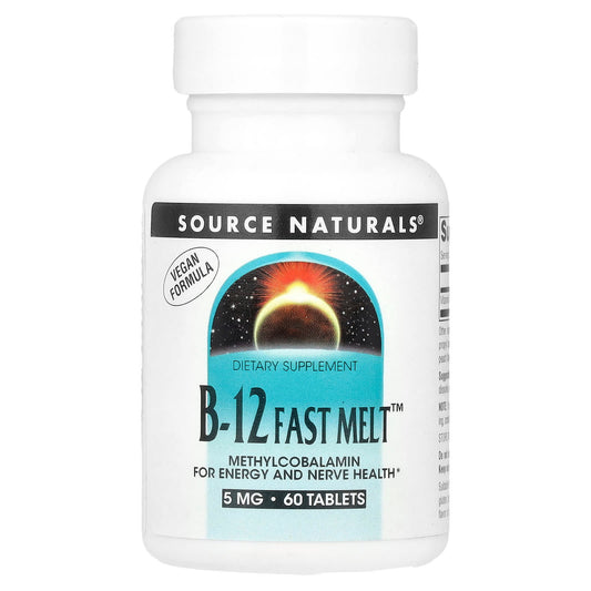 Source Naturals, B-12 Fast Melt™, 5 mg, 60 Tablets - Image 1