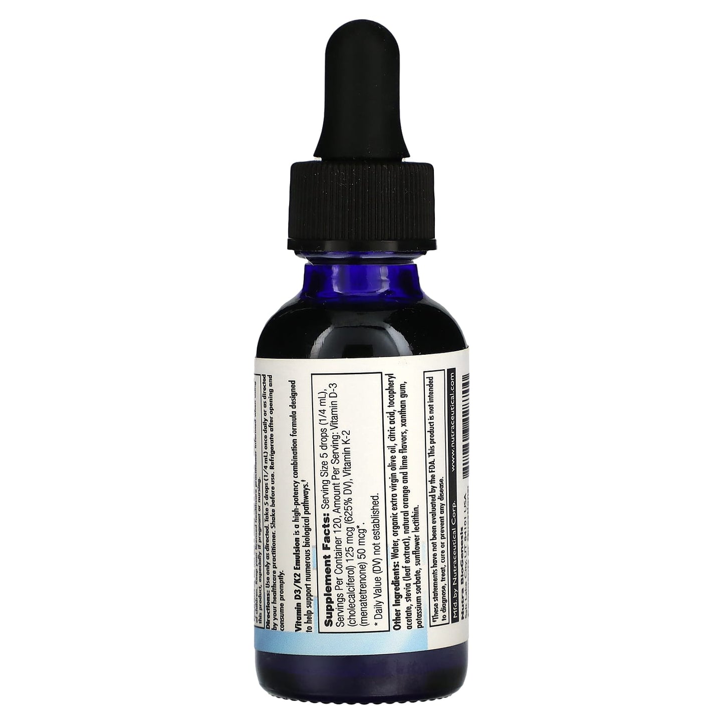 Nutra BioGenesis, Vitamin D3/K2 Emulsion, 1 fl oz (30 ml) - Image 2