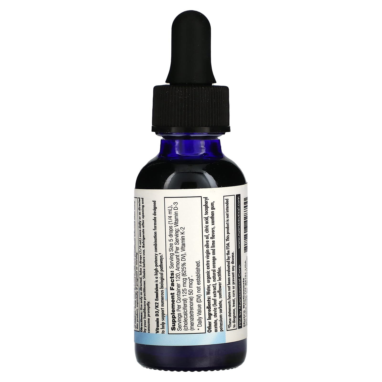 Nutra BioGenesis, Vitamin D3/K2 Emulsion, 1 fl oz (30 ml) - Image 2