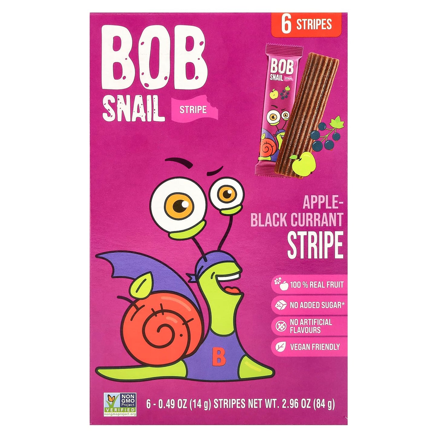 Fruit Stripe Snacks by Bob Snail - 6 Count, 100% Real Fruit - Image 1