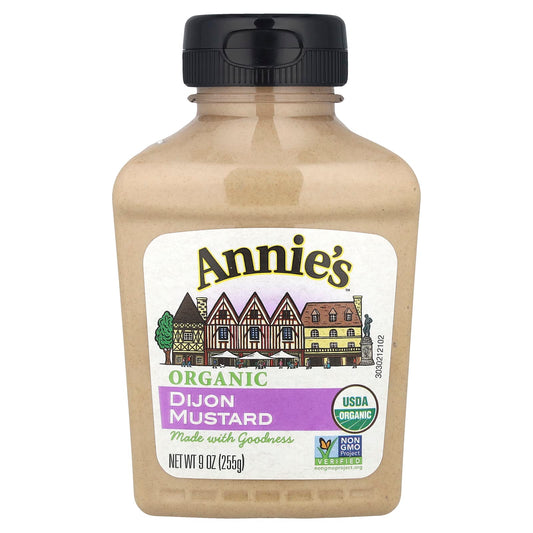 Annie's Organic Dijon Mustard, 9 oz - USDA Certified, Gluten Free, No Sugar Added - Image 1