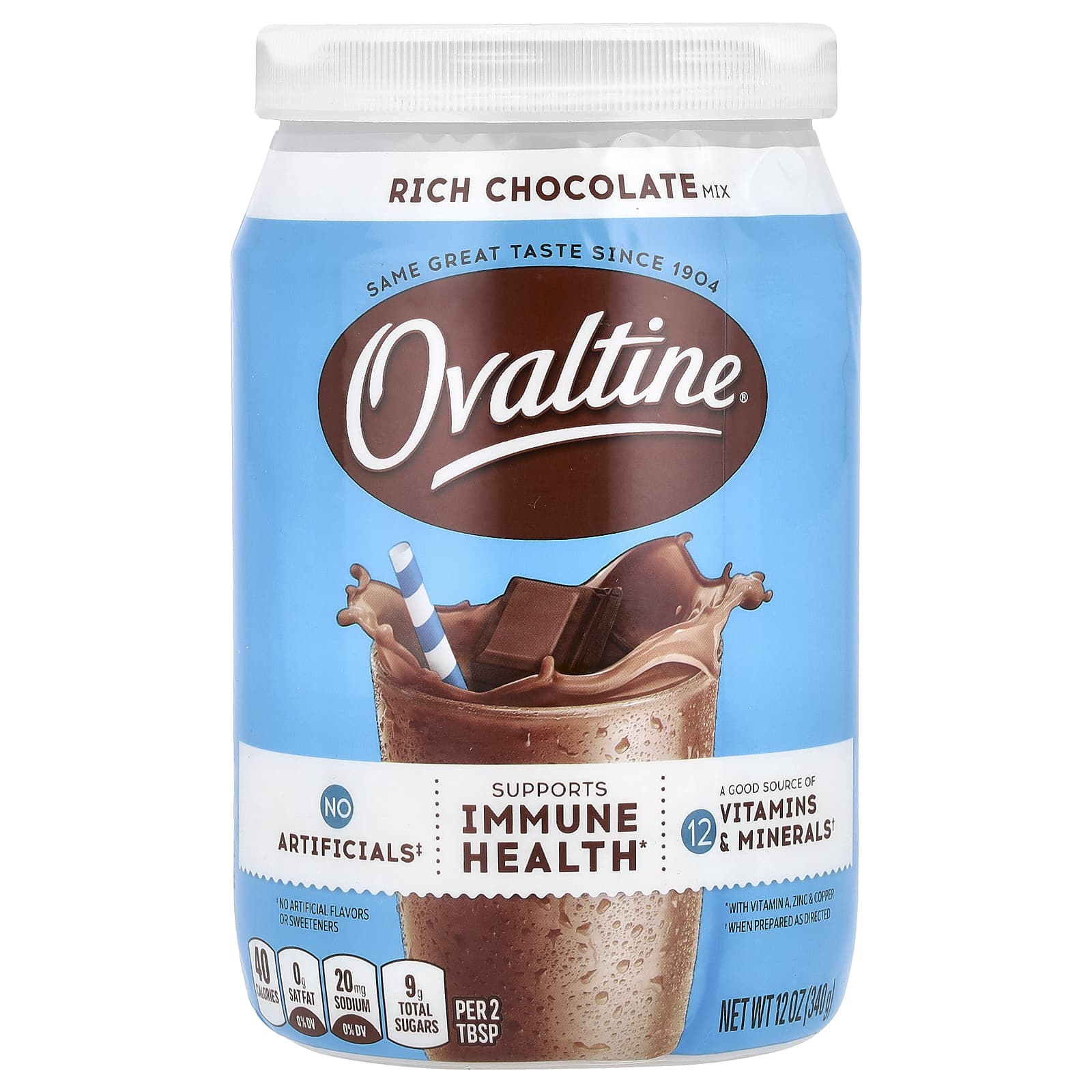 Ovaltine, Rich Chocolate Mix, 12 oz (340 g) - Image 1