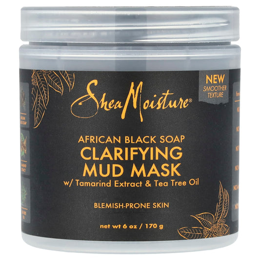SheaMoisture, African Black Soap, Clarifying Mud Beauty Mask w/ Tamarind Extract & Tea Tree Oil, 6 oz (170 g) - Image 1