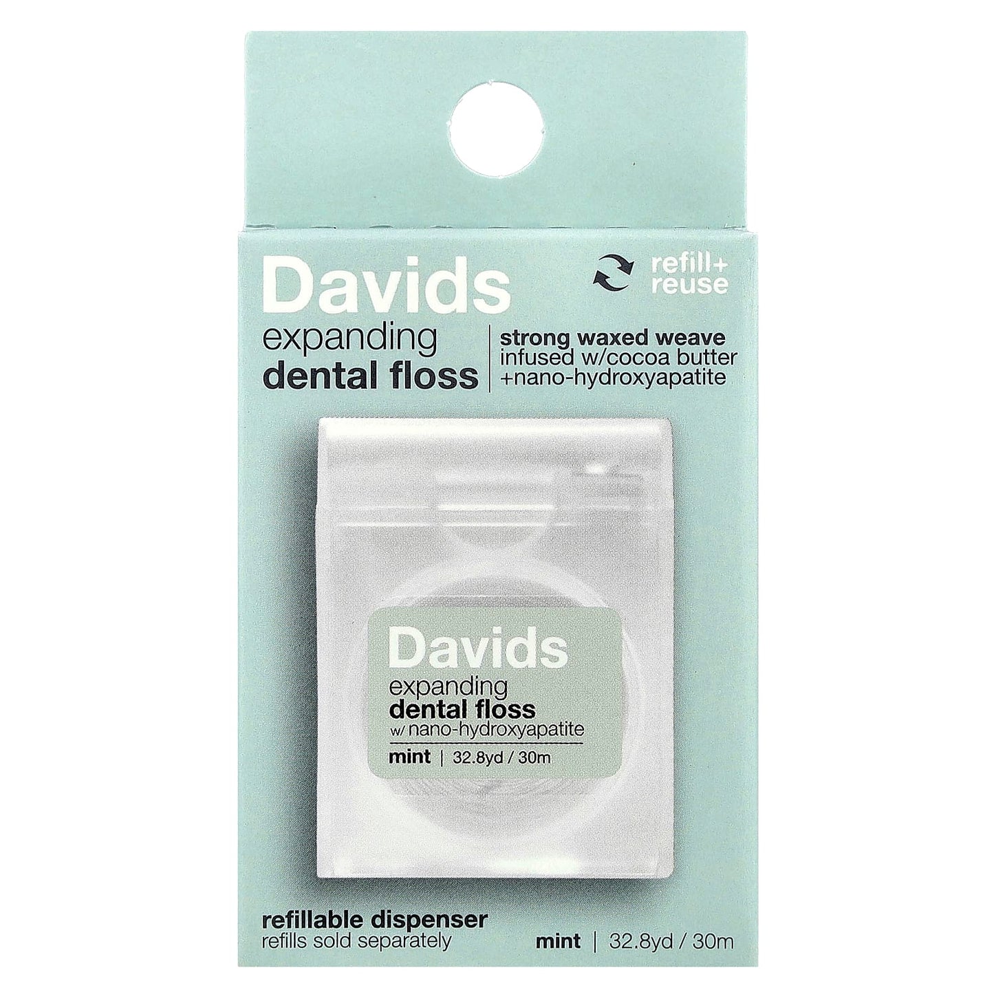 Davids Expanding Dental Floss with Mint, Refillable & Cruelty-Free - Image 2