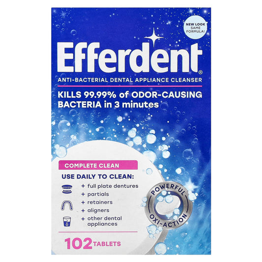 Efferdent Anti-Bacterial Dental Appliance Cleanser - Complete Clean, 102 Tablets - Image 1
