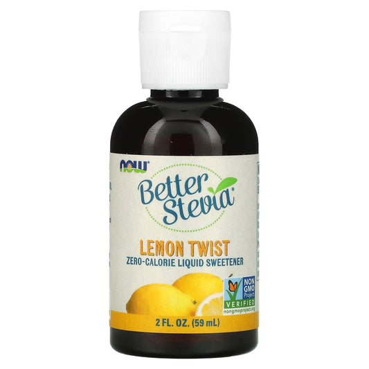 NOW Foods, Better Stevia, Zero-Calorie Liquid Sweetener, Lemon Twist, 2 fl oz (59 ml) - Image 1